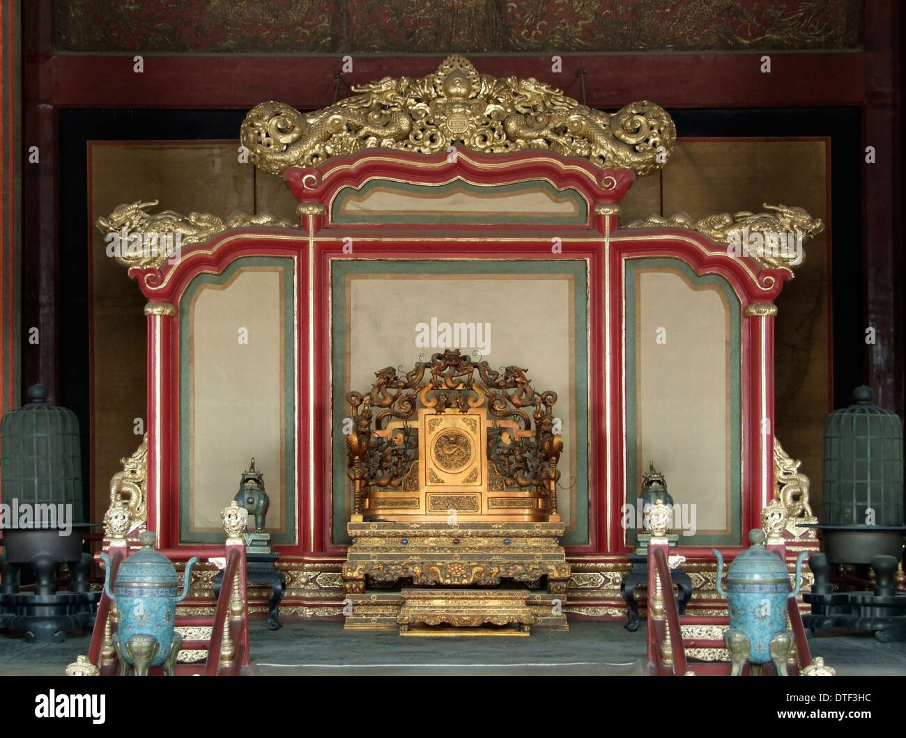 historischen Thron an der verbotenen Stadt in Peking (China) Stockfoto