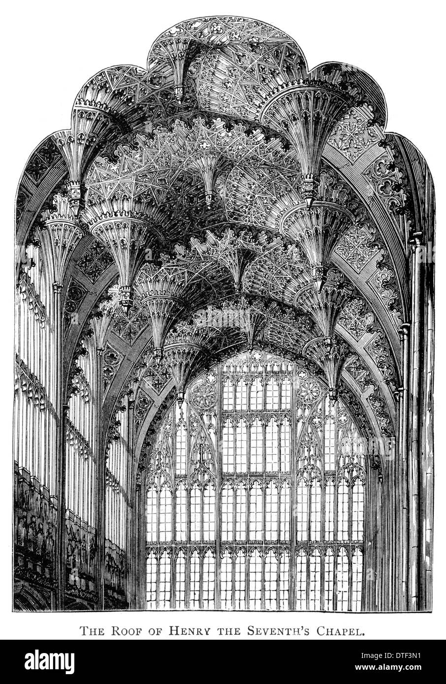 Die Anhänger Fan Tresor Dach von Henry VII Kapelle Westminster Abbey Circa 1890 Stockfoto
