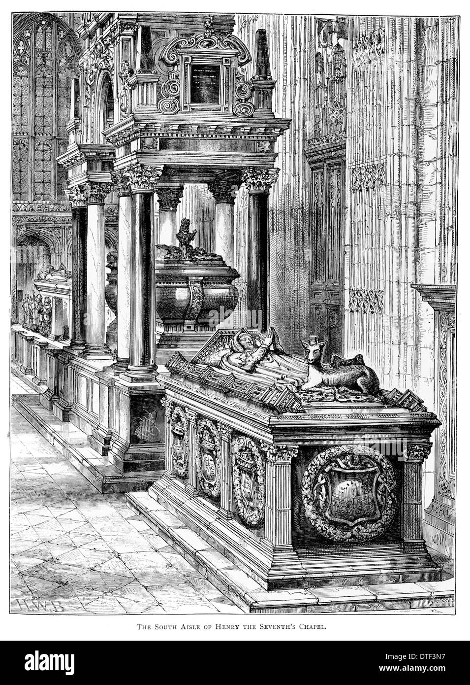 Die südlichen Seitenschiff von Henry VII Kapelle Circa 1890 Stockfoto