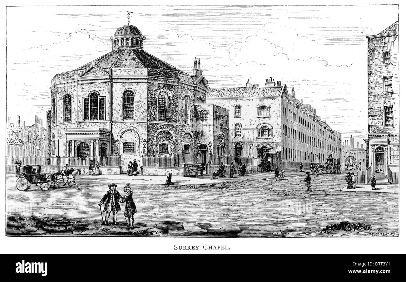 Surrey Kapelle Blackfriars Road, Southwark, London um 1890 Stockfoto