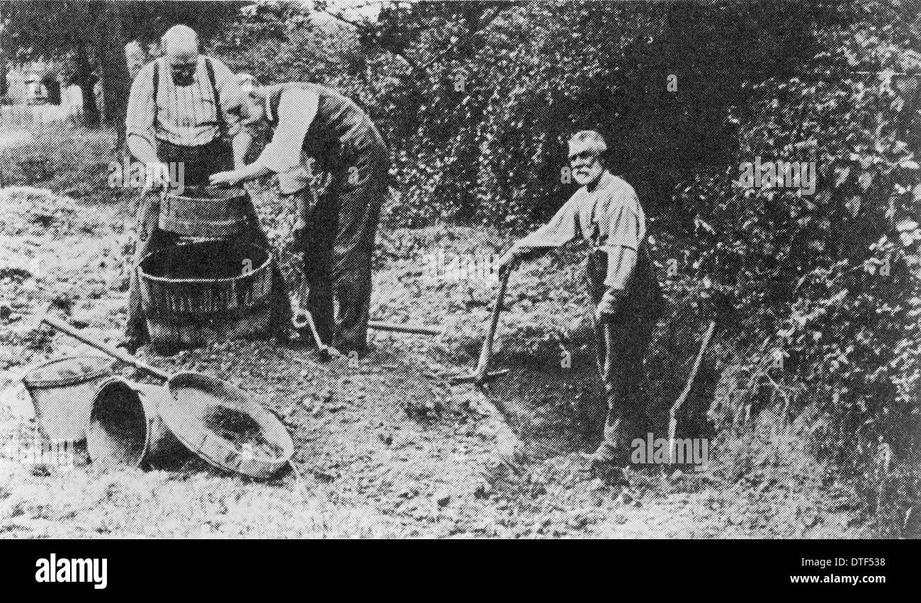 Ausgrabungen in Piltdown ca. 1913 Stockfoto