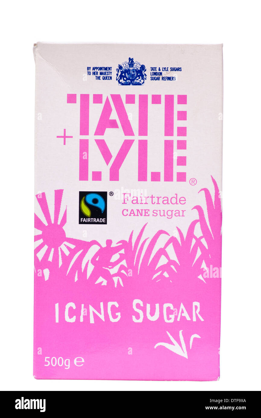 Tate und Lyle Fairtrade Rohrzucker, Puderzucker Stockfoto