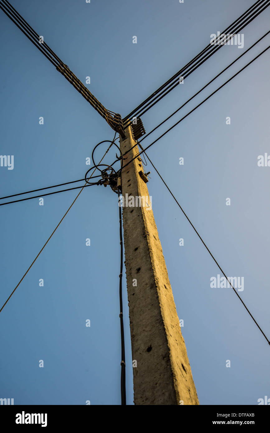 Strom Kabel Kommunikation Türme im Herkunftsland Thailand. Stockfoto