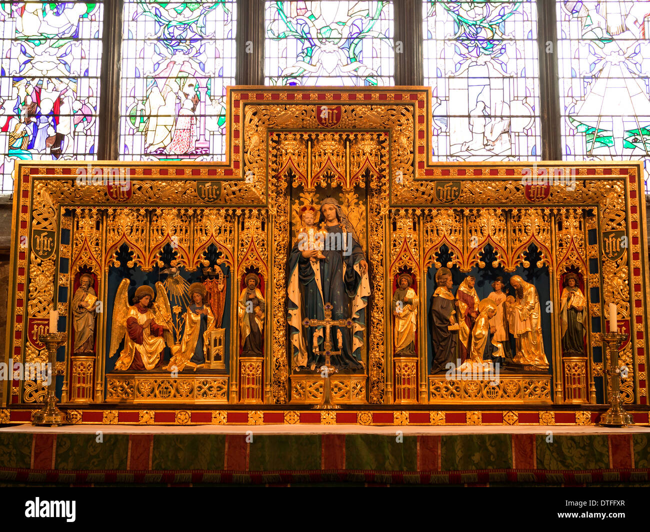 Altar,St.Mary und all Saints Church, Chesterfield, Derbyshire, UK Stockfoto
