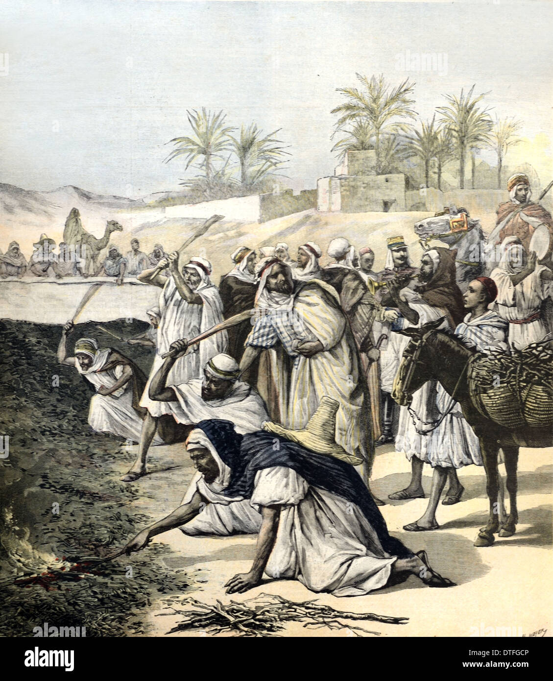 Schwärmenden Heuschrecken oder Heuschrecken Plage Algerien 1891 Stockfoto