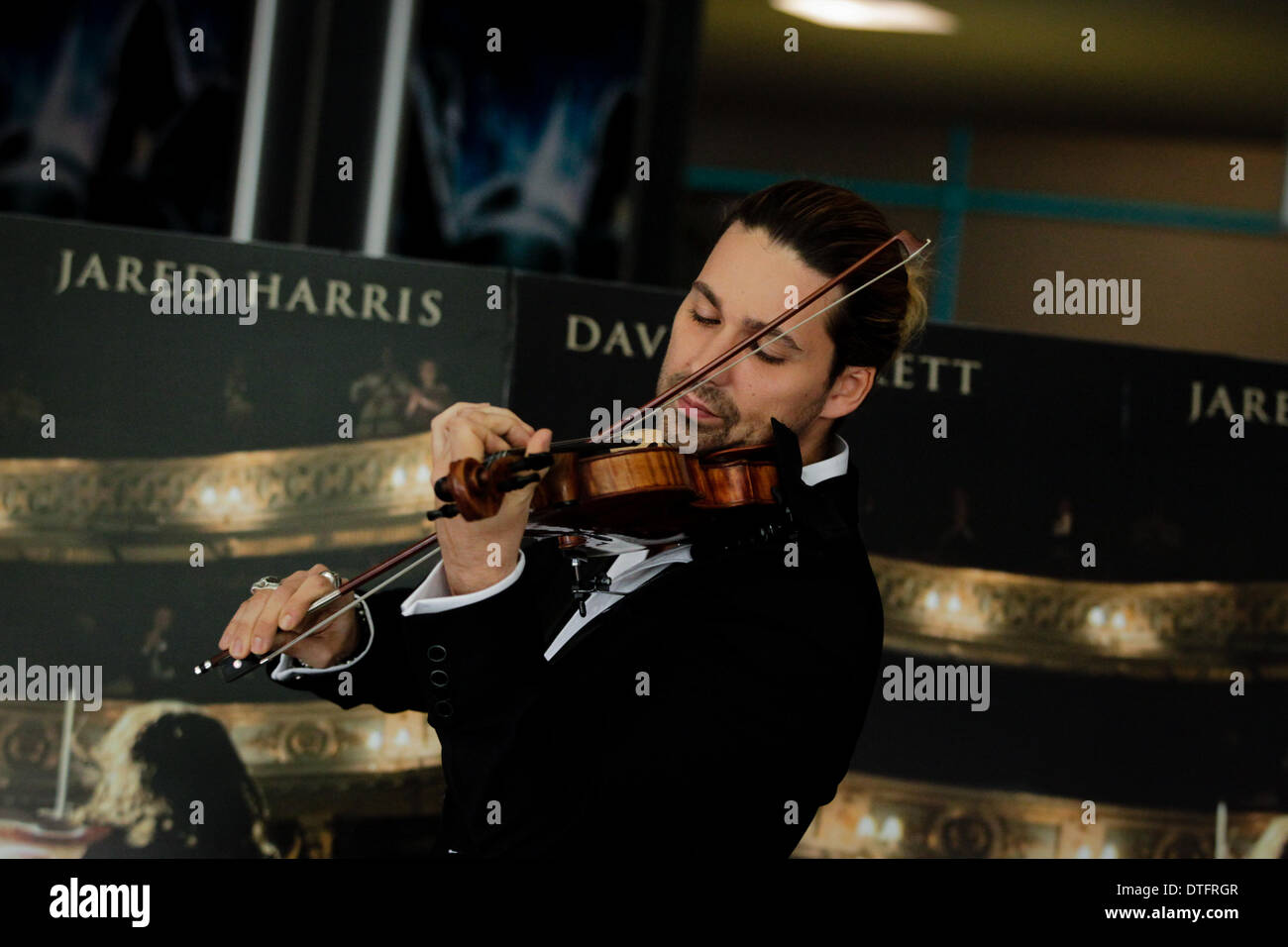 Rom, Italien. 17. Februar 2014. Geiger und Schauspieler David Garrett besucht "Teufelsgeiger" Photocall (Il Violinista del Diavolo) in Rom - Kino Adriano Credit: Andrea Ciucci/NurPhoto/ZUMAPRESS.com/Alamy Live News Stockfoto
