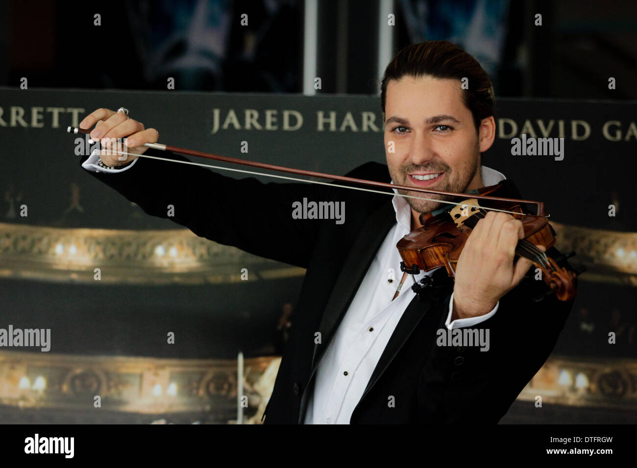 Rom, Italien. 17. Februar 2014. Geiger und Schauspieler David Garrett besucht "Teufelsgeiger" Photocall (Il Violinista del Diavolo) in Rom - Kino Adriano Credit: Andrea Ciucci/NurPhoto/ZUMAPRESS.com/Alamy Live News Stockfoto