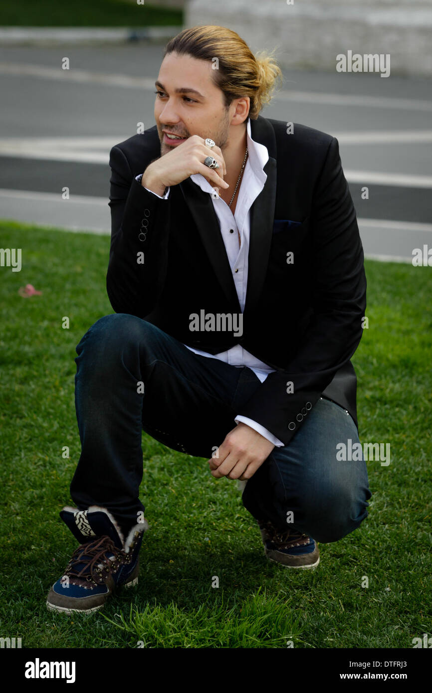 Rom, Italien. 17. Februar 2014. Geiger und Schauspieler David Garrett besucht "Teufelsgeiger" Photocall (Il Violinista del Diavolo) in Rom - Kino Adriano Credit: Andrea Ciucci/NurPhoto/ZUMAPRESS.com/Alamy Live News Stockfoto