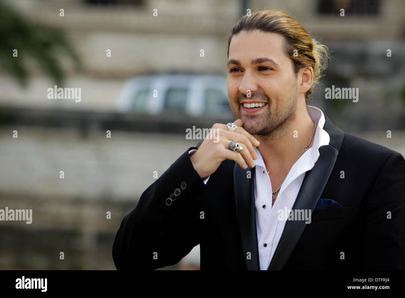 Rom, Italien. 17. Februar 2014. Geiger und Schauspieler David Garrett besucht "Teufelsgeiger" Photocall (Il Violinista del Diavolo) in Rom - Kino Adriano Credit: Andrea Ciucci/NurPhoto/ZUMAPRESS.com/Alamy Live News Stockfoto