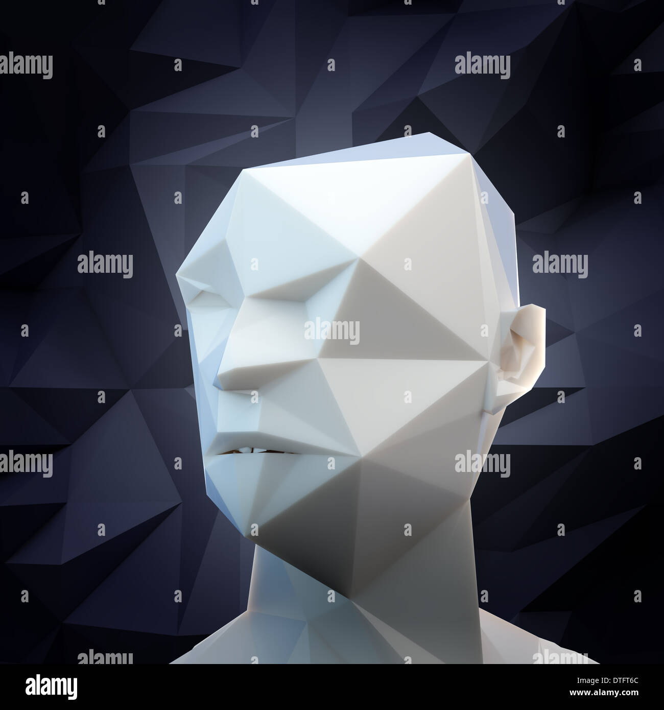 3D stilisierte Kopf - AI und Technologie-Konzept Stockfoto