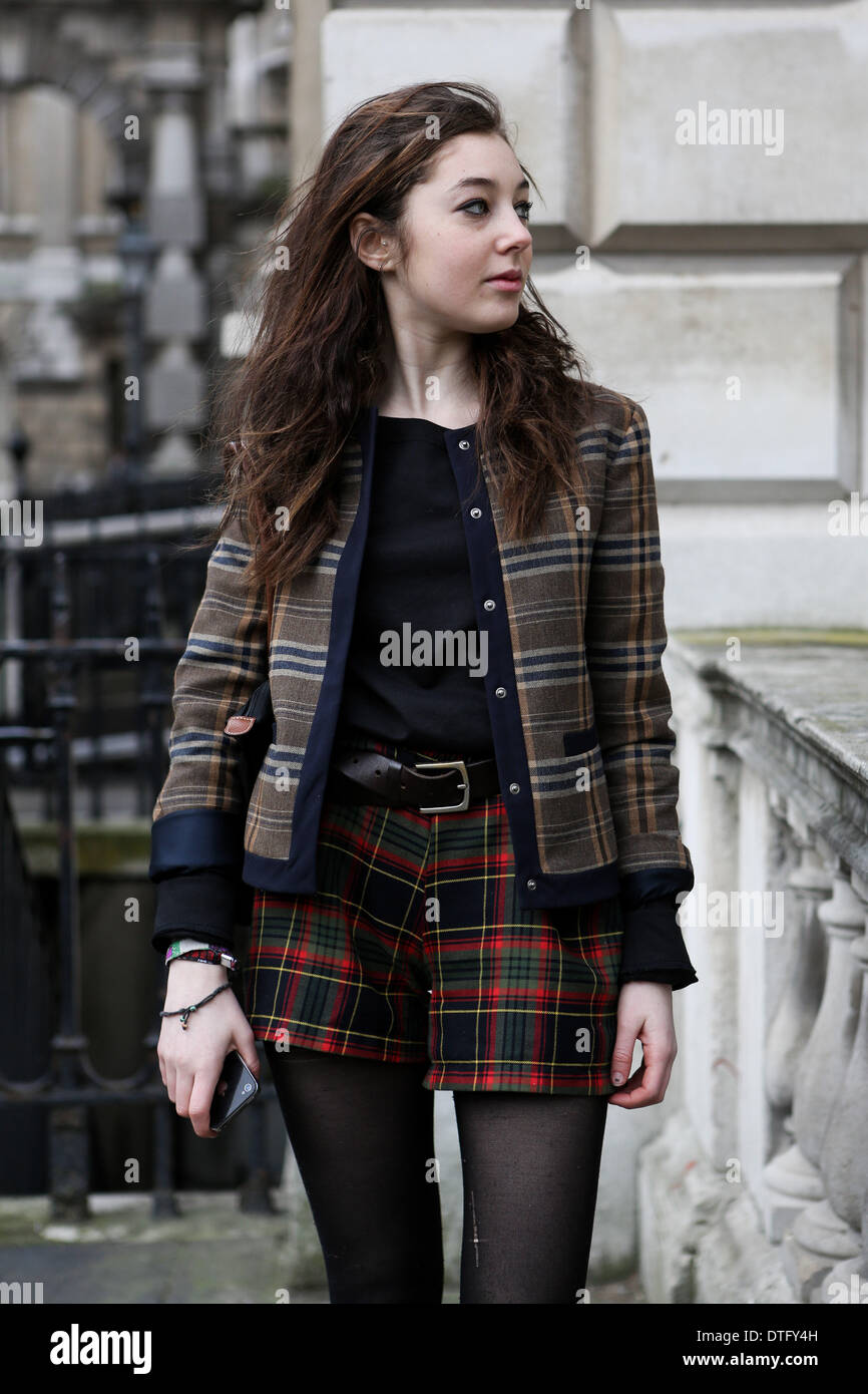 Mia Krikler Ankunft am Somerset House in London - 15. Februar 2014 - Foto: Start-und Landebahn Manhattan/Daniella Zalcman/Picture Alliance Stockfoto