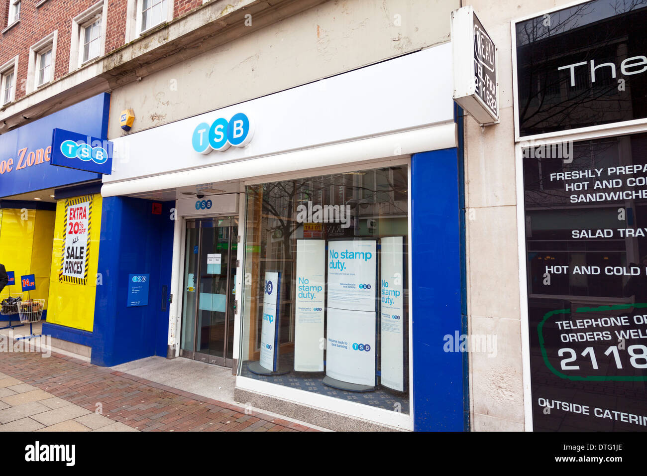 TSB Treuhänder Sparkasse vorderen Ladenschild Kingston nach Rumpf East Riding Stadtzentrum, East Yorkshire, England, UK-GB Stockfoto