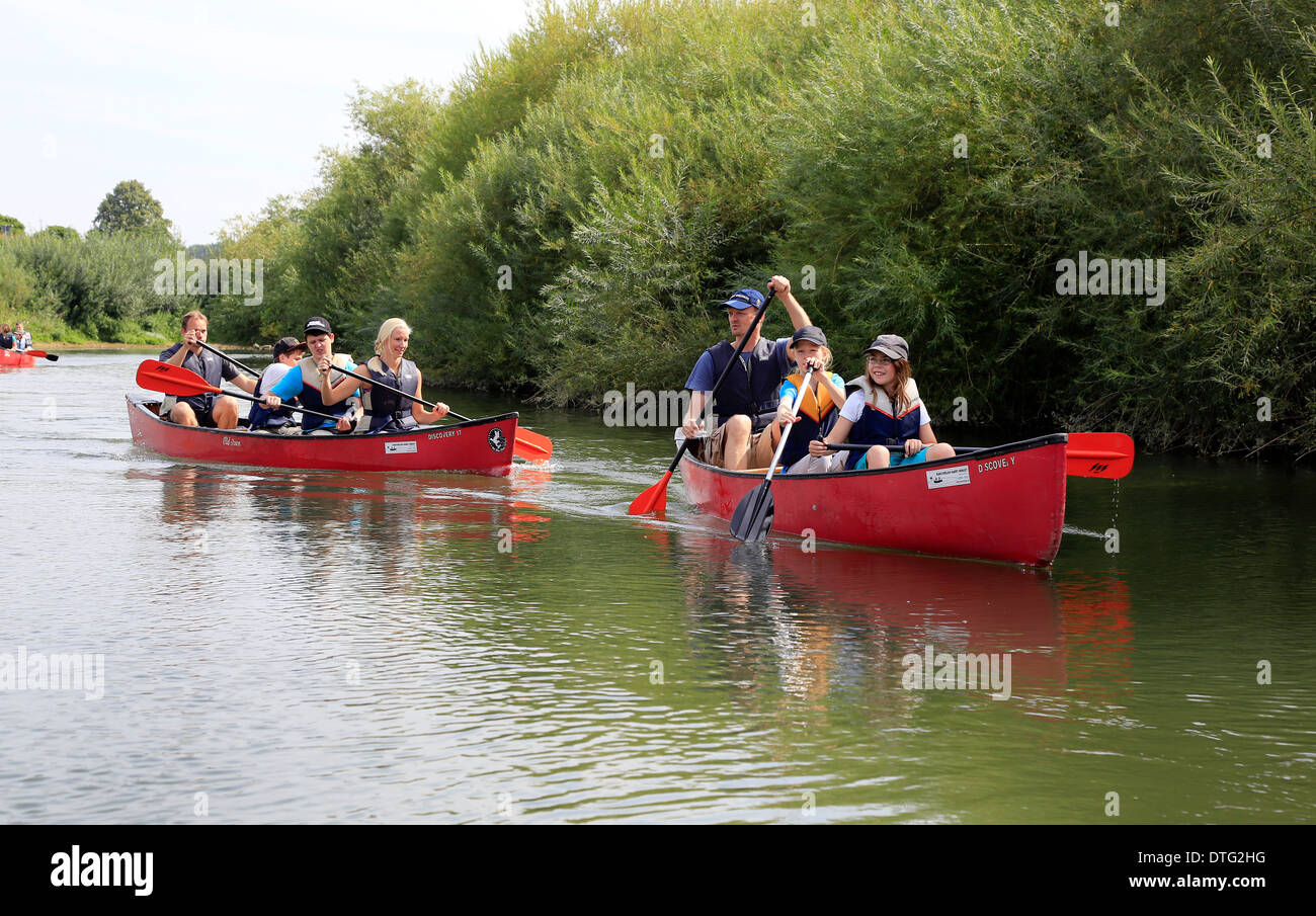 Hamm, Deutschland, Kanutour auf der Lippe Stockfoto