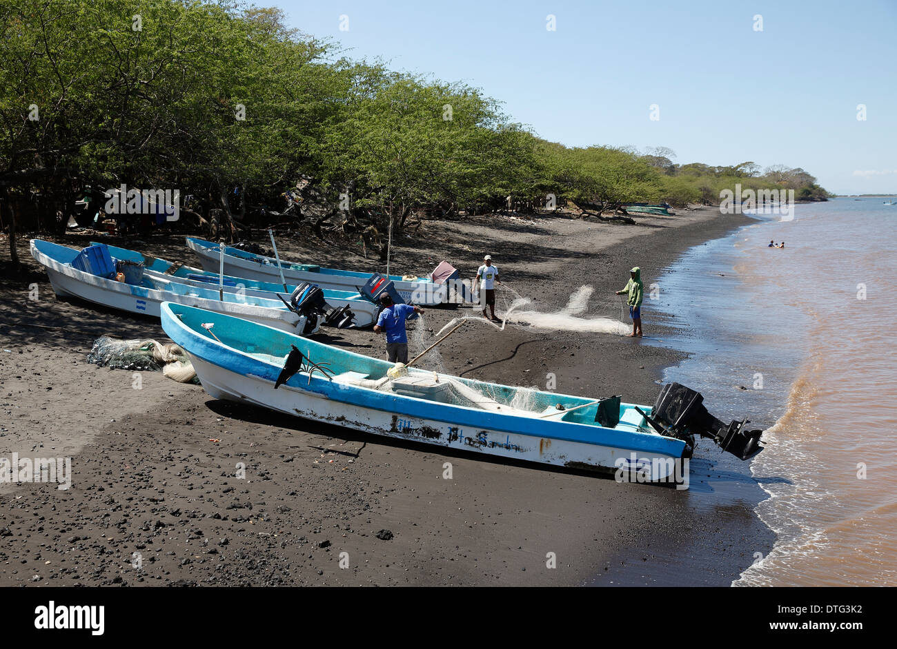 Dorf Fischerboote Potosi Nicaragua Stockfoto