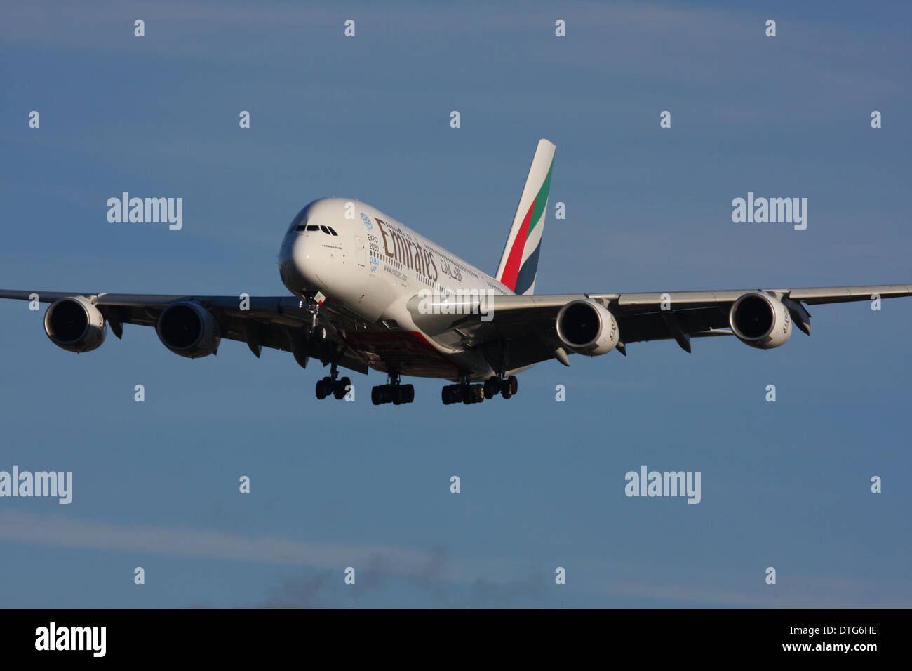 EMIRATES AIRBUS A380 Stockfoto