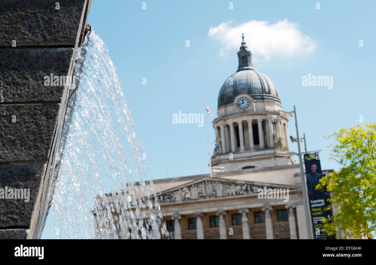 Nottingham-Marktplatz und Rathaus Nottinghamshire England UK Stockfoto