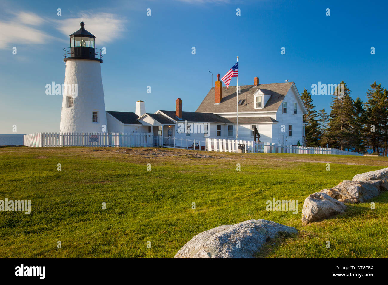 Pemaquid Point Leuchtturm in der Nähe von Bristol, Maine, USA Stockfoto