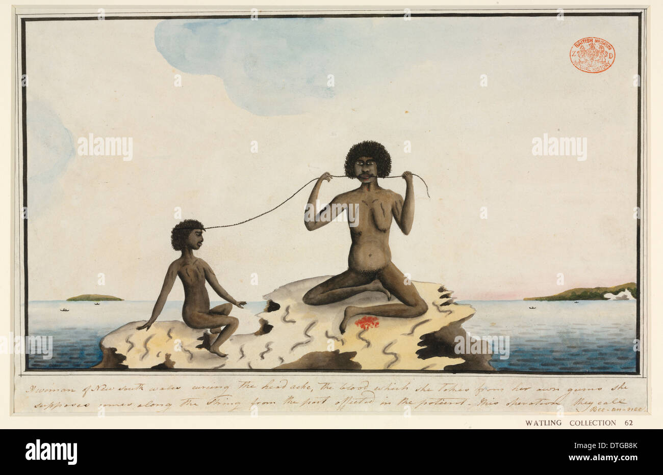 Aborigine-Frau Heilung eines Kindes Stockfoto