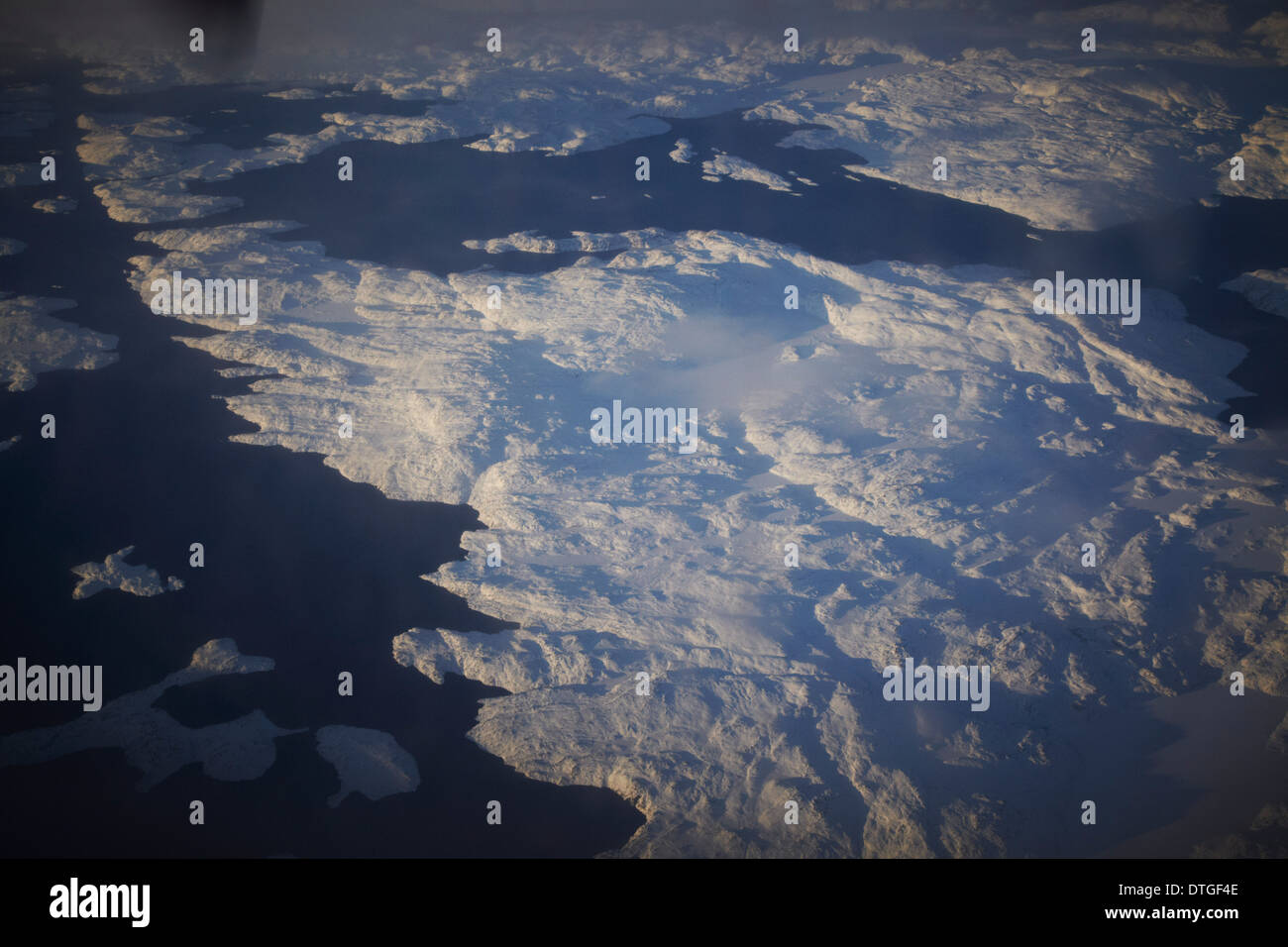Blick von oben von der Ostgrönland Stockfoto