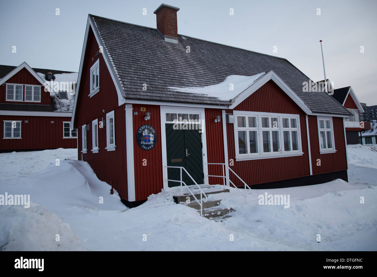 Häuser in Nuuk. Grönland Stockfoto