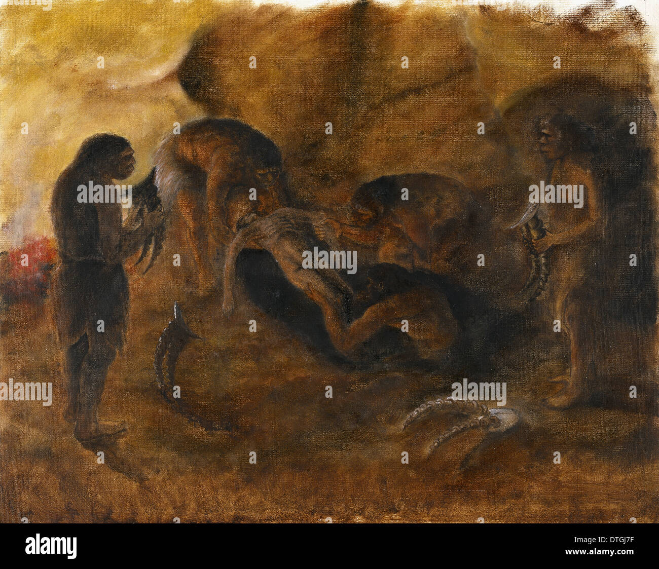 Homo Neanderthalensis, Neandertaler Grabstätte (Teshik-Tash) Stockfoto