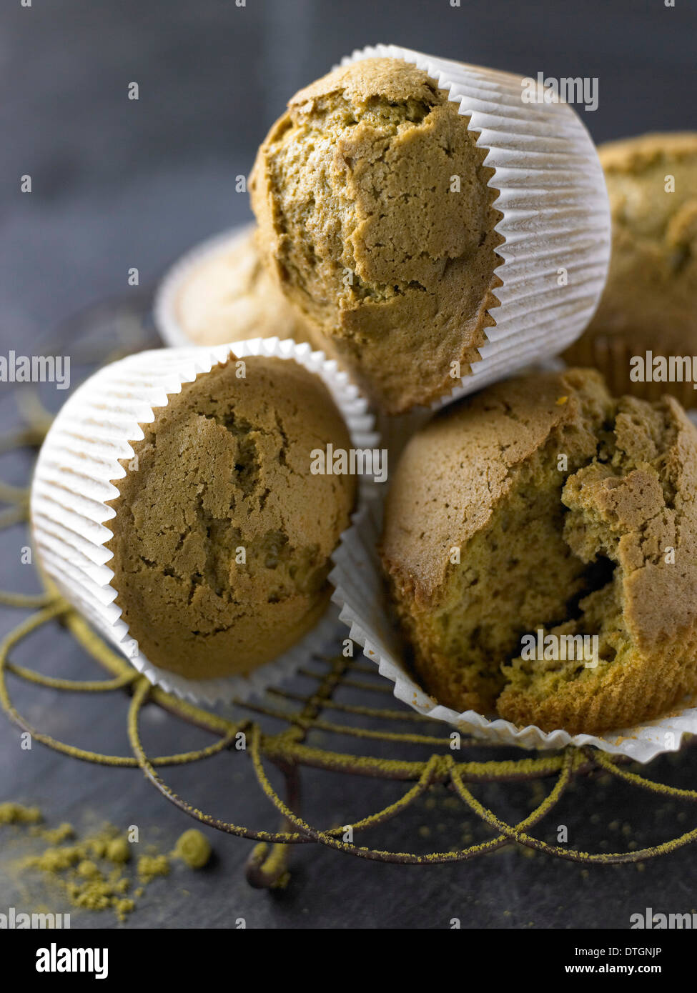 Matcha Tee muffins Stockfoto