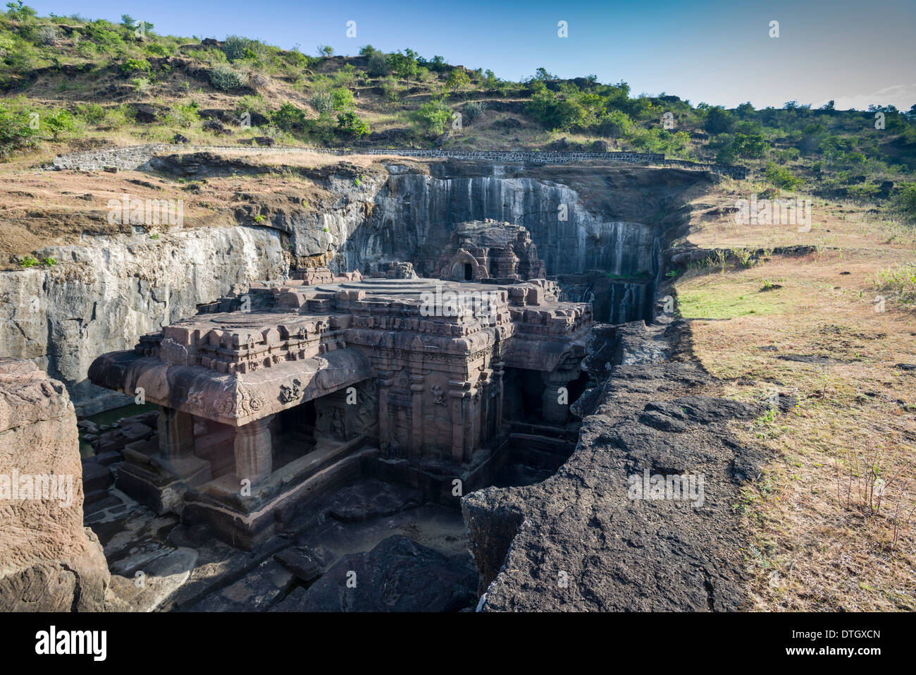 Höhle 30, Chhota Kailash Höhle, Ellora Höhlen, UNESCO-Weltkulturerbe, Ellora, Maharashtra, Indien Stockfoto