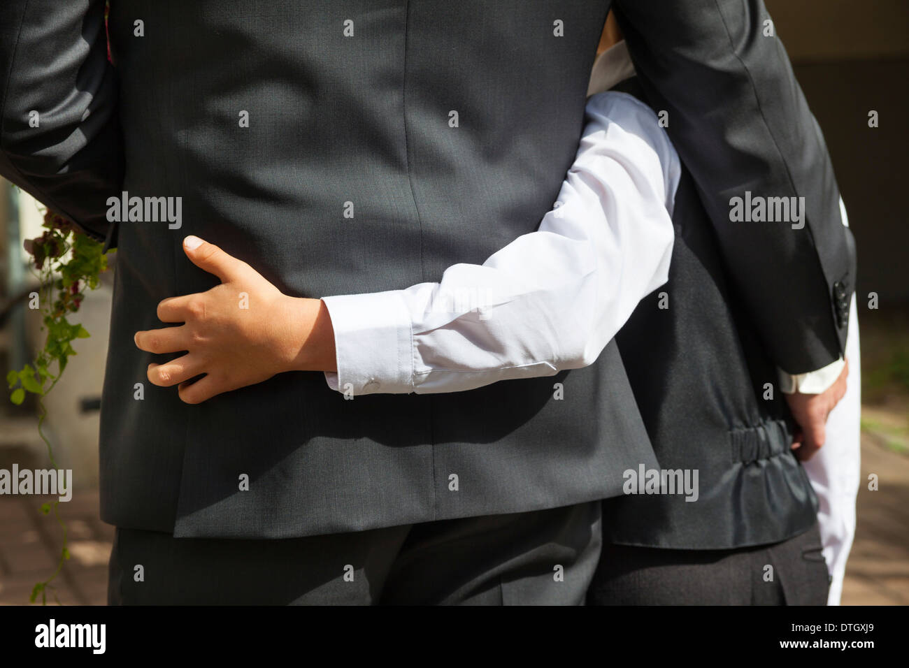 Sohn, warten auf die Braut und Bräutigam Stockfoto