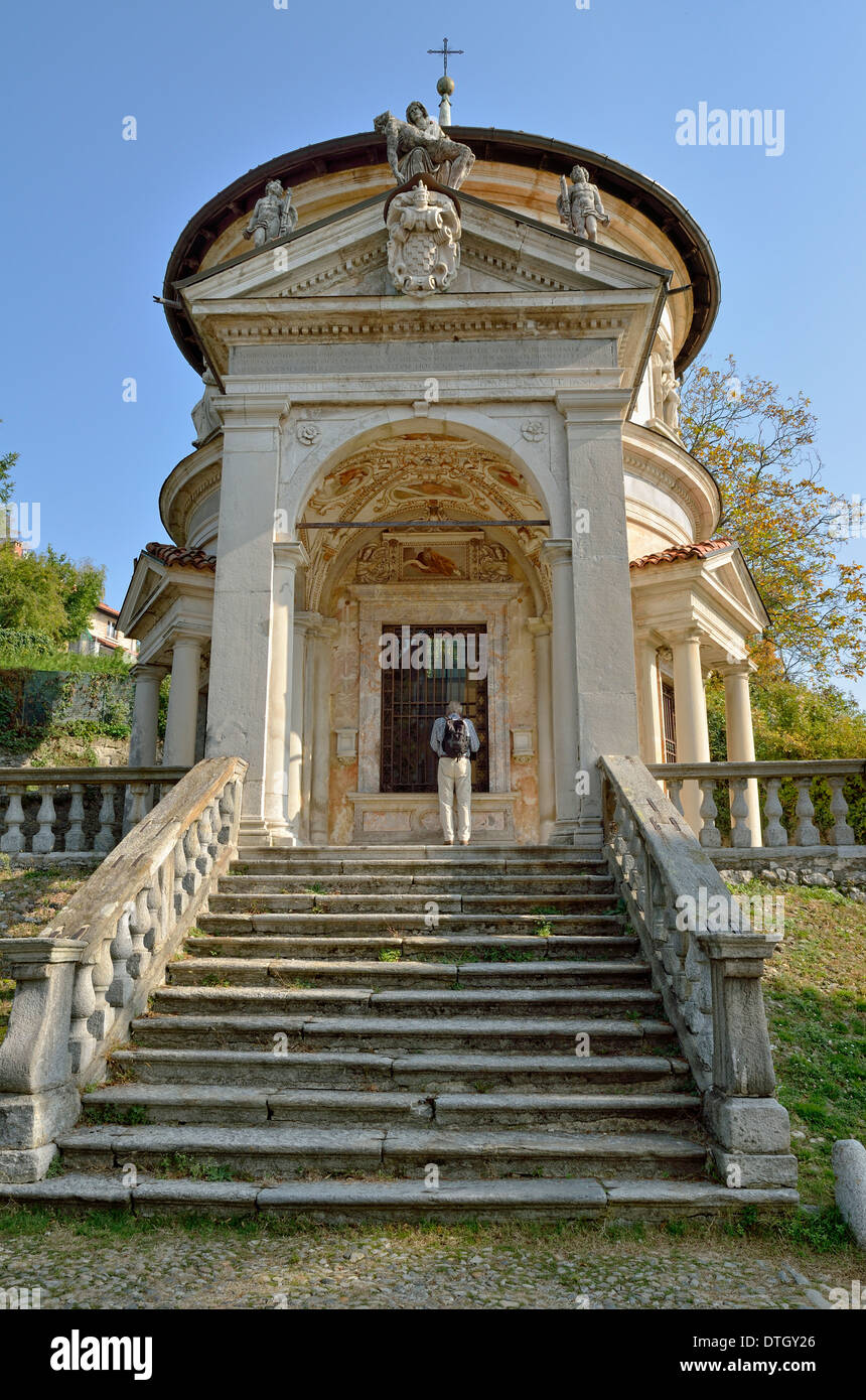 VII, historischer Pilgerweg zur Wallfahrtskirche Santa Maria del Monte auf den Sacro Monte di Varese oder Heilige Berg der Kapelle Stockfoto