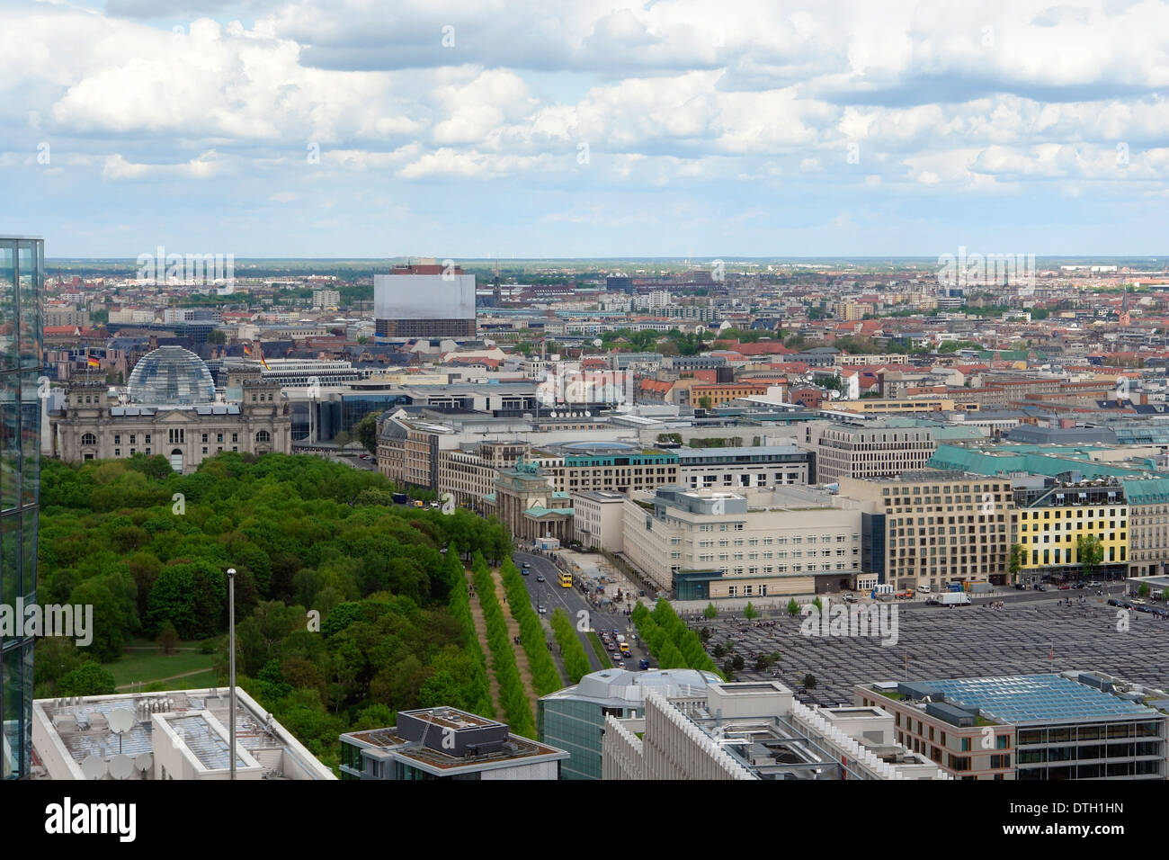 Luftaufnahme von Berlin (Deutschland) von der Daimler-Chrysler Gebäude Stockfoto