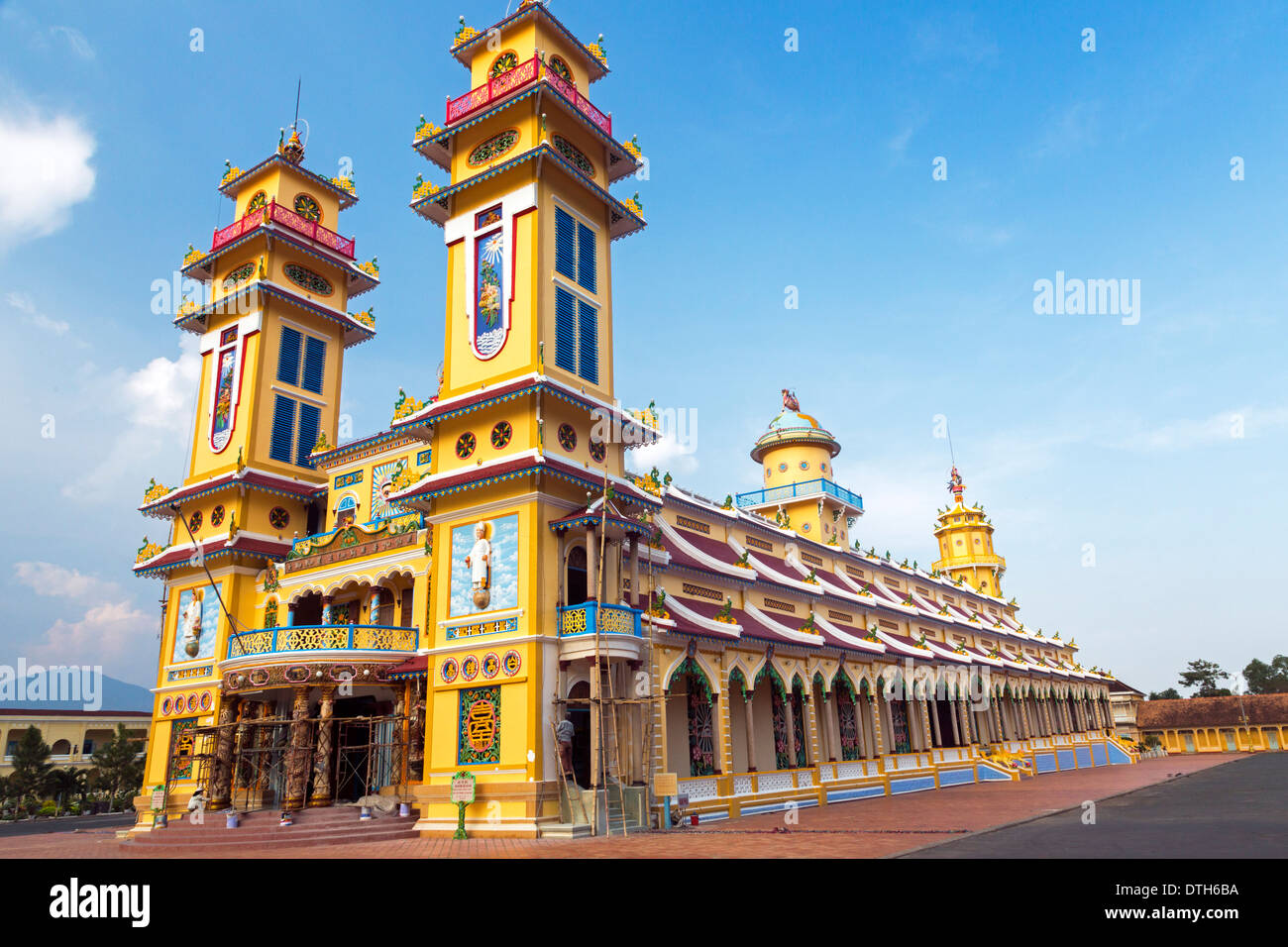 Cao Dai Tempel in Tay Ninh, Vietnam Stockfoto