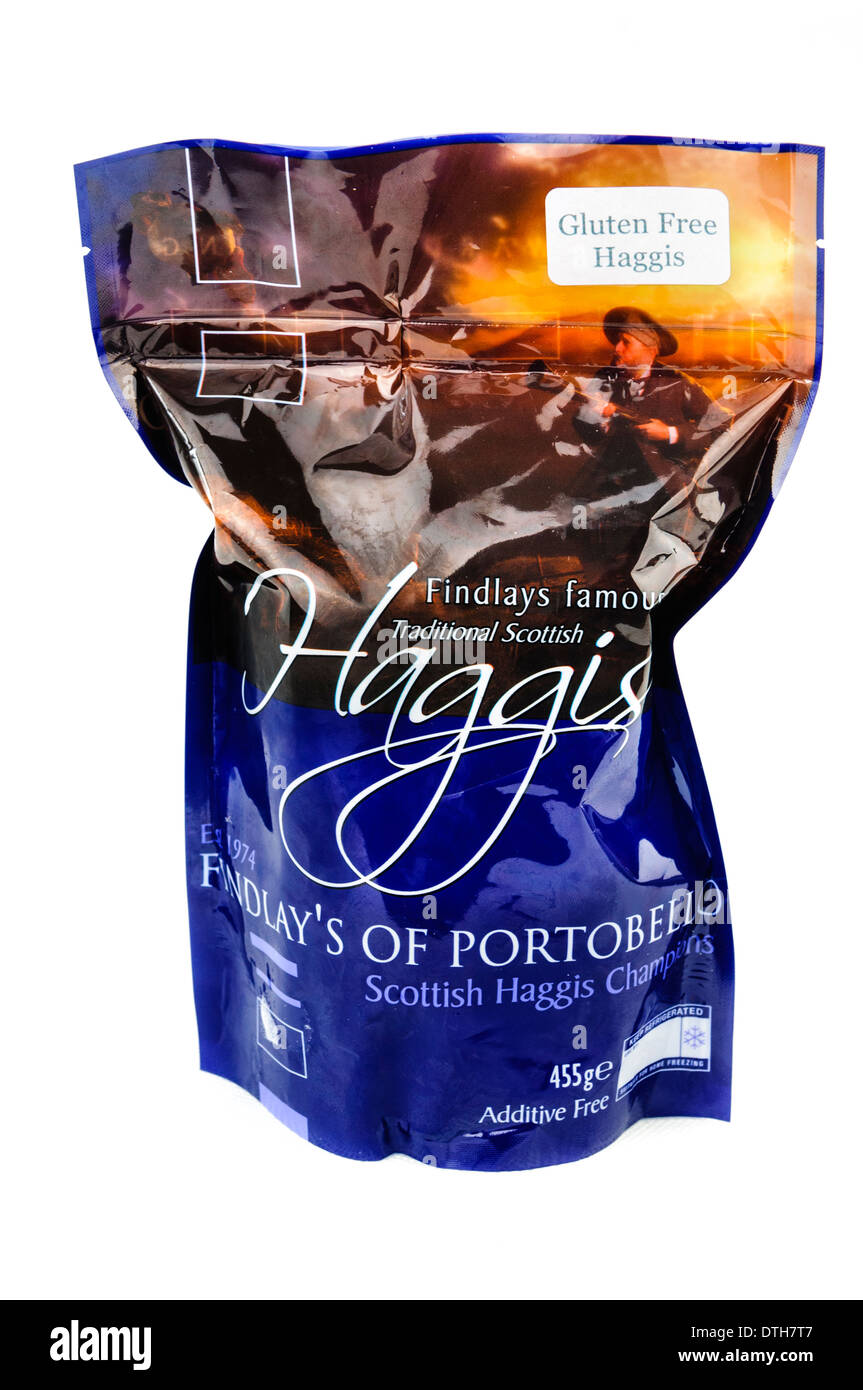 Glutenfreie Haggis aus Findlays Portobello, Edinburgh Stockfoto