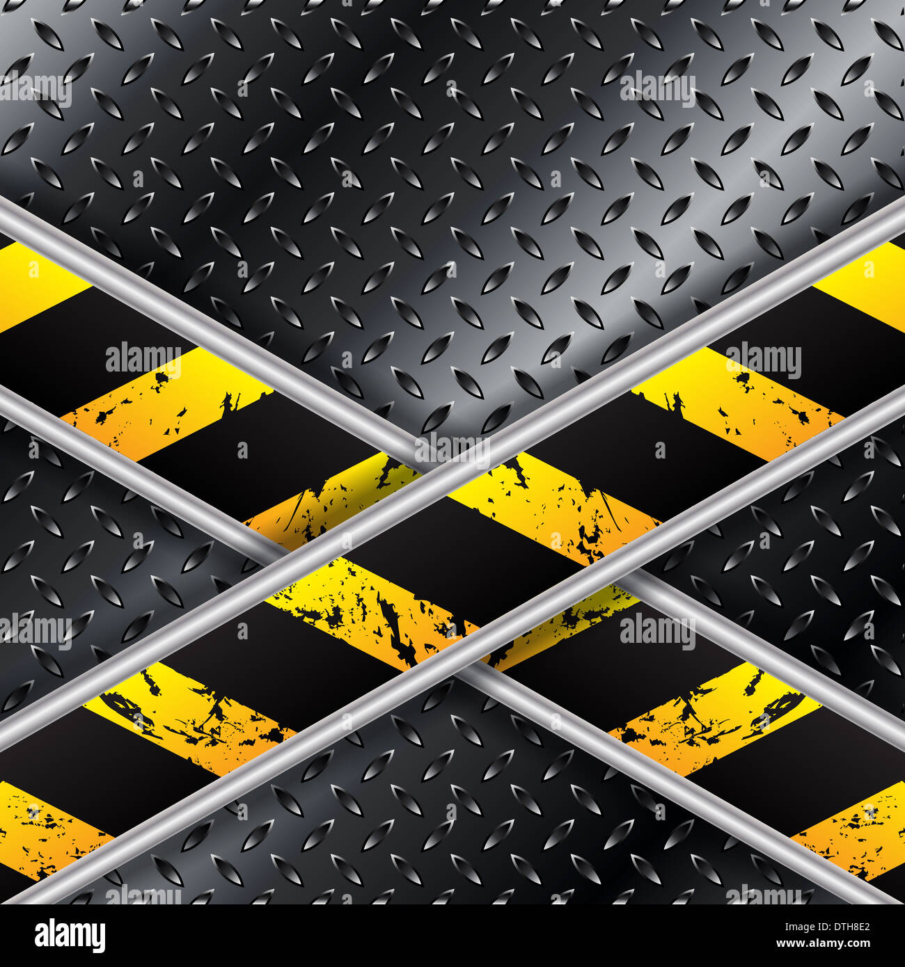 Metallische Platte Hintergrund mit X förmigen Grunge-Streifen Stockfoto