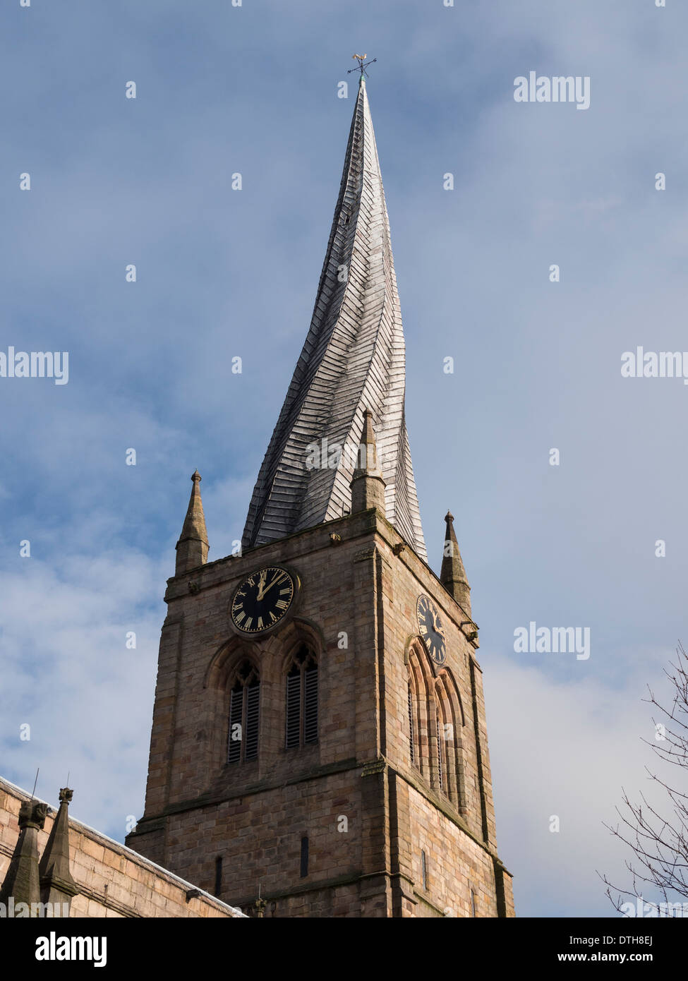 Chesterfield, Derbyshire, UK Crooked Spire von St. Marys und All Saints Church, Stockfoto