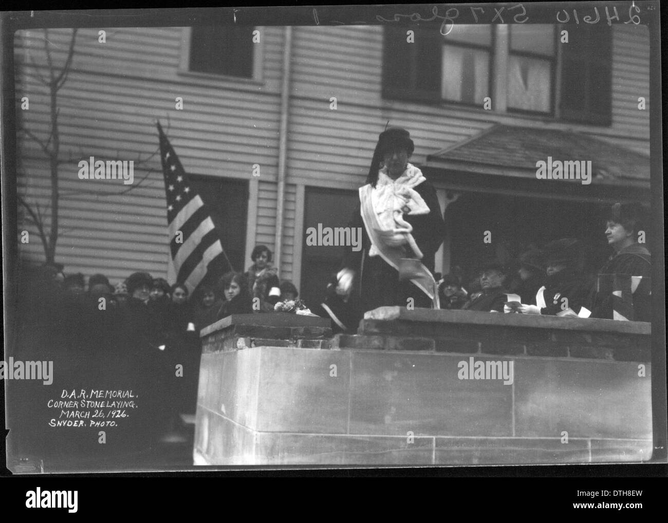 Referent bei D.A.R. Memorial Grundstein legen Zeremonie 1926 Stockfoto