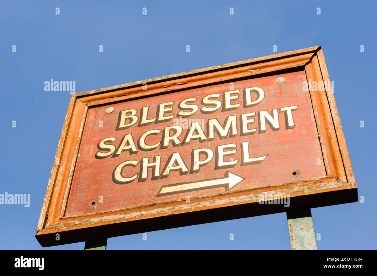 Melden Sie sich für die Kapelle des Allerheiligsten Stockfoto