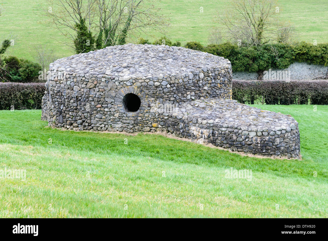 Steinzeit-Reproduktion in Newgrange, Irland Stockfoto