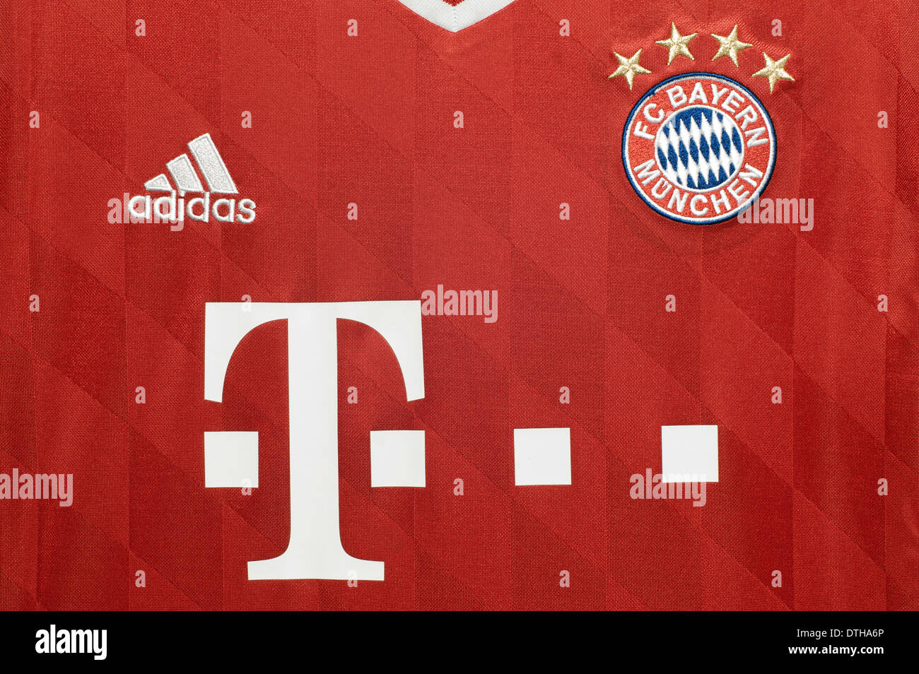 Nahaufnahme von der FC Bayern München Trikot Stockfoto