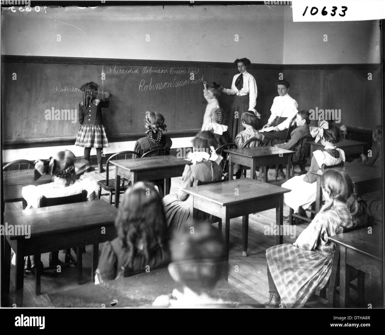 Miss Logan in Ohio State Normal College Modell School Klassenzimmer 1911 Stockfoto