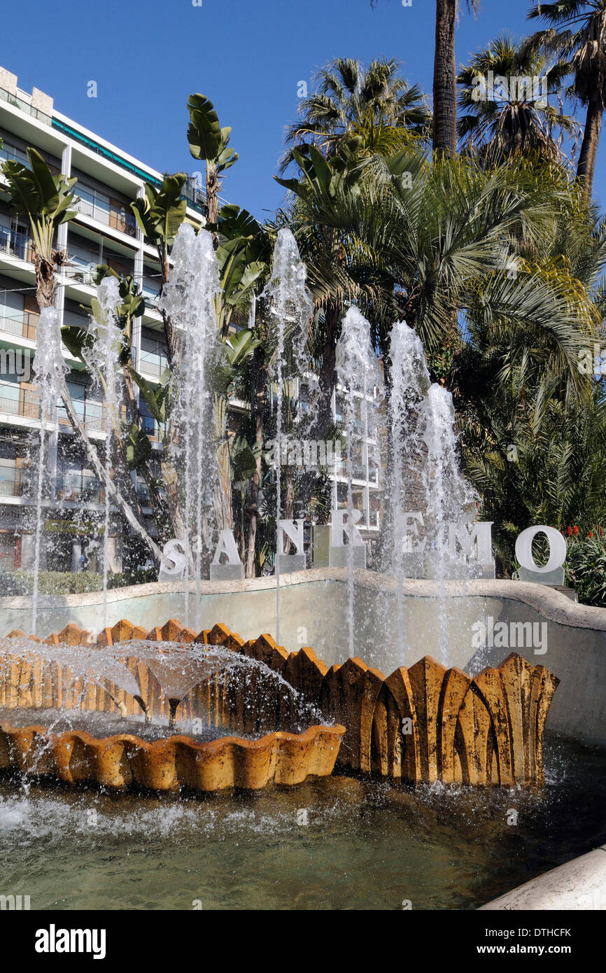 Der Brunnen von Sanremo Stockfoto