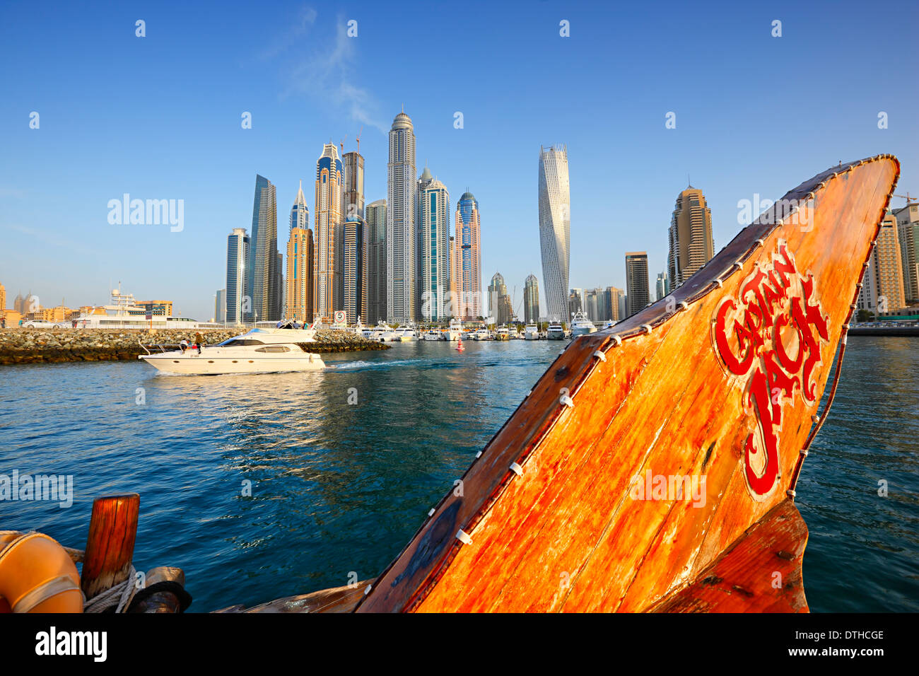 Dubai Dhow Boot, Marina Stockfoto