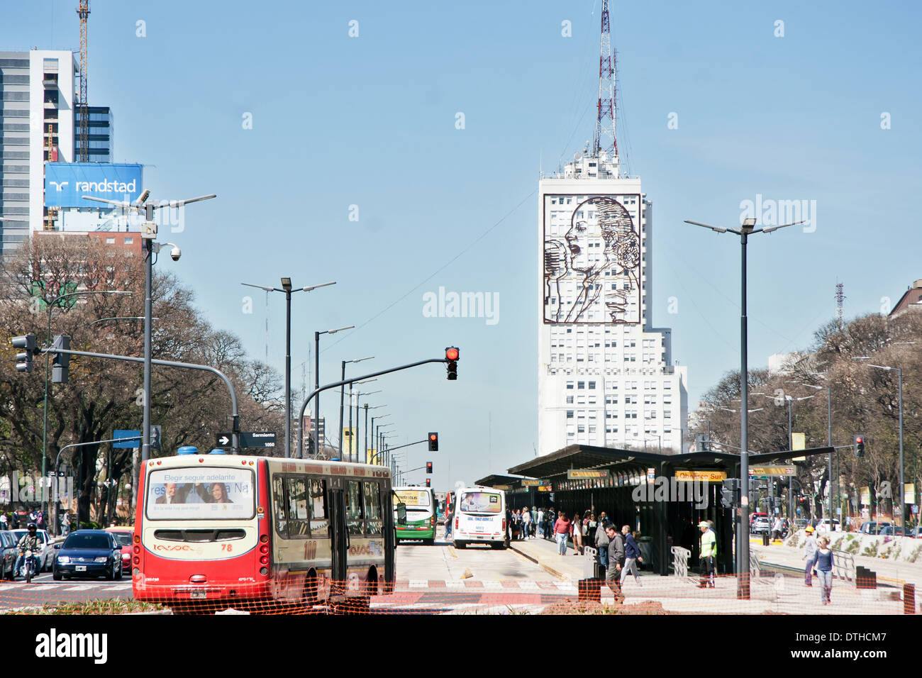 Evita-Porträt im Ministerium für Arbeit und Infraestructures, Buenos Aires Stockfoto