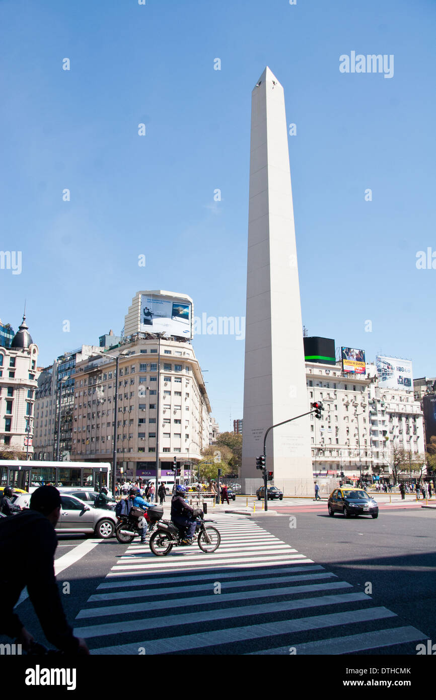 Obelisk im Plaza Republica, Avenida 9 de Mayo, Buenos Aires Stockfoto