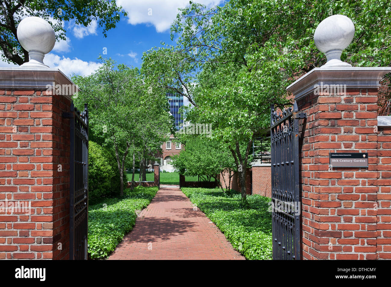 18. Jahrhundert Garten, Unabhängigkeit nationaler historischer Park, Philadelphia, USA Stockfoto