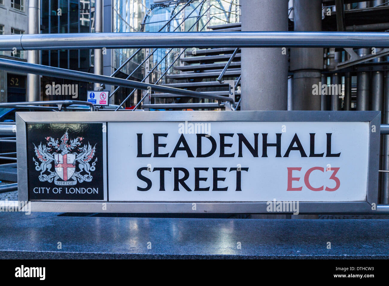 Leadenhall Street Straßenschild - City of London Stockfoto