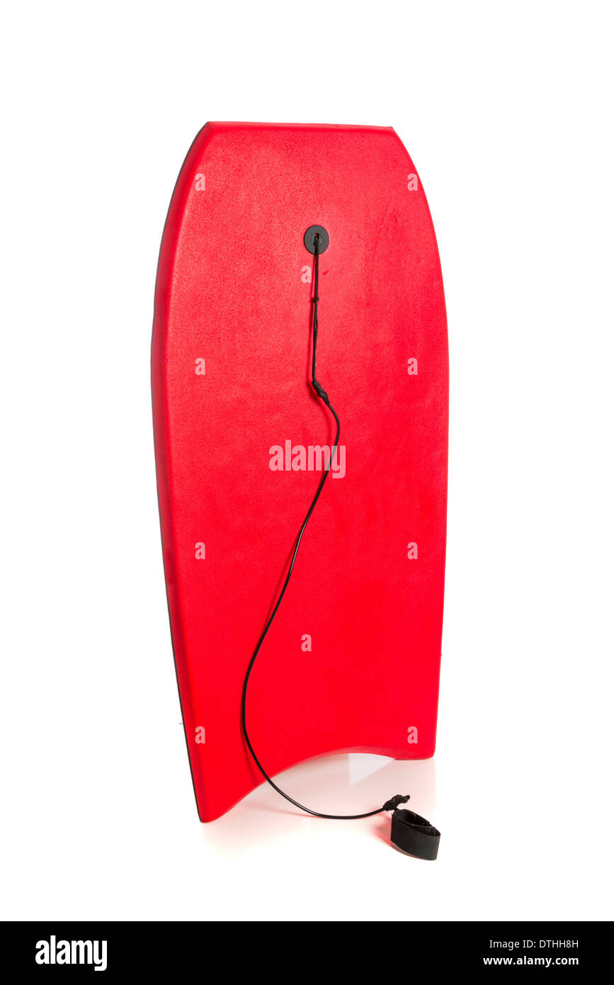 Eine rote Boogie Board auf weißem Hintergrund Stockfoto