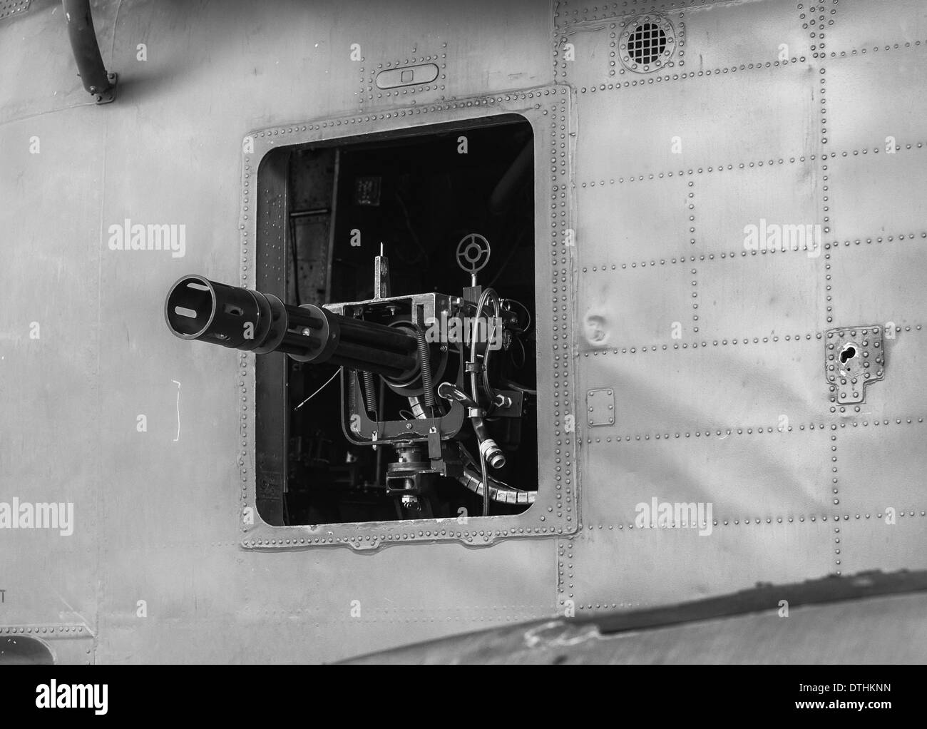 Hubschrauber-Maschinengewehr Stockfoto