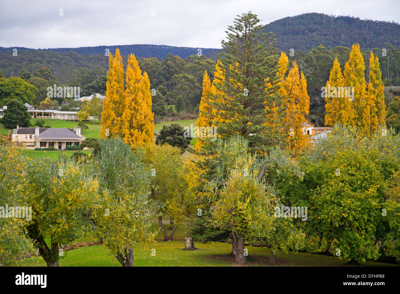 Herbst-Szene in Port Arthur, Tasmanien Stockfoto