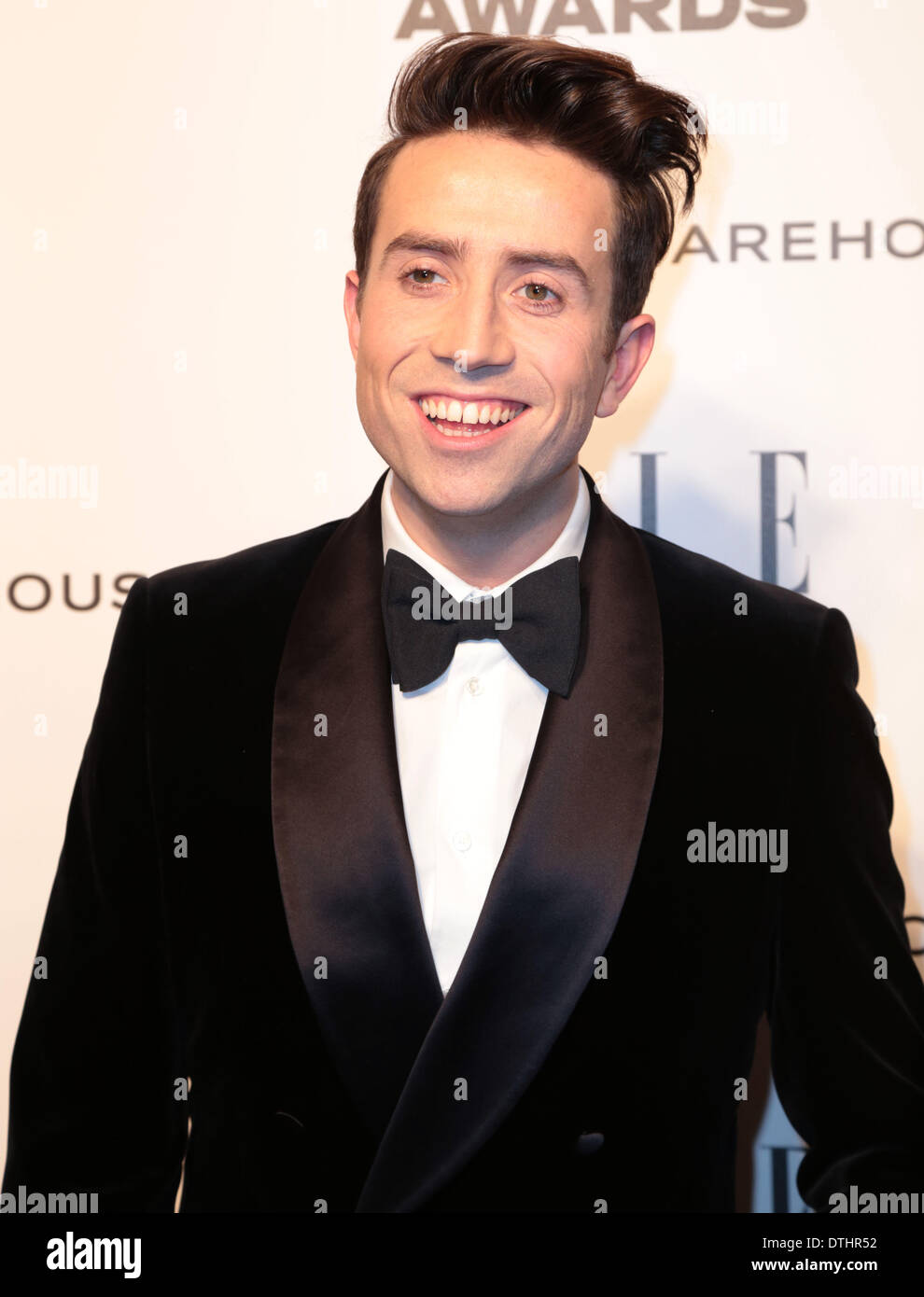 London, UK, 18. Februar 2014 Nick Grimshaw kommt bei den Elle Style Awards 2014 an einer Böschung Credit stattfand: MRP/Alamy Live News Stockfoto