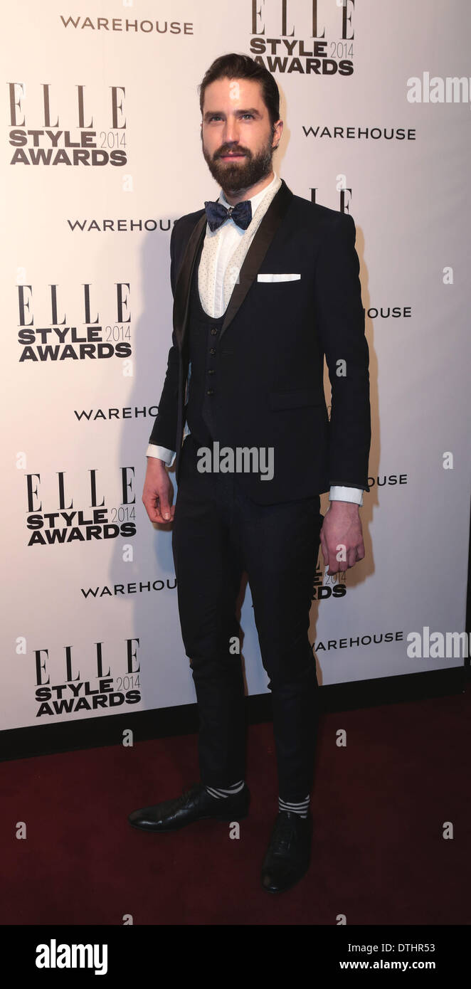 London, UK, 18. Februar 2014 Jack Guinness kommt bei den Elle Style Awards 2014 an einer Böschung Credit stattfand: MRP/Alamy Live News Stockfoto